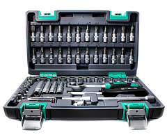 Набор инструментов, 1/4", CrV, пластиковый кейс 57 предметов STELS
