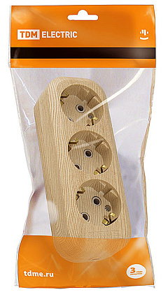 Колодка TDM 3 гнезда, с заземлением "сосна"