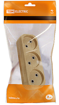 Колодка TDM 3 гнезда, без заземления "сосна"