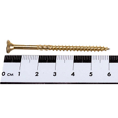 Саморез конструкционный потайной Torx по дереву, желтый цинк, 4х60 мм (20 шт)