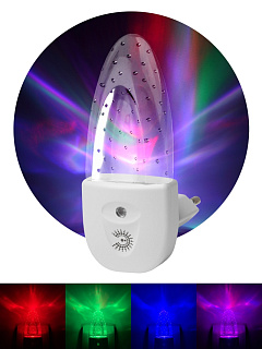 Ночник с фотосенсором "Пузырьки", RGB светодиодный NN-619-LS-W, ЭРА (Б0019103)