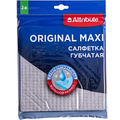 Салфетка губчатая Attribute Original Maxi ACC003, 18x20 см, 2 шт