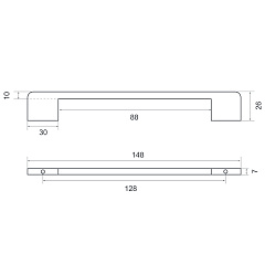 Ручка мебельная Palladium, Ritiro, 128 мм, белый
