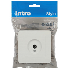Розетка Intro, Style, одиночная, TV, IP20, СУ, белый
