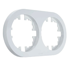 Рамка 2-местная круглая Lezard Osen, белая, 744-0200-147