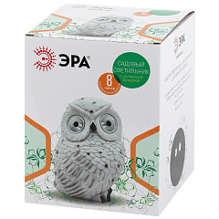 Садовый светильник Полярная сова, на солнечной батарее, полистоун, 19 см