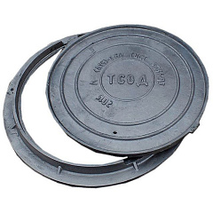 Люк чугунный канализационный, тип ЛУ (А30) -1-60, с нагрузкой 30 кН, h50 мм