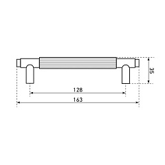 Ручка-скоба мебельная StahlBuro AP2309-128, 2 шт, BL матовый черный