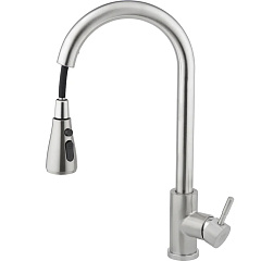 Смеситель для кухни Aqueduc одноручковый высокий с выдвижным изливом, нержавеющая сталь (арт. 345328)
