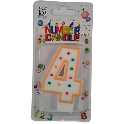 Свеча для торта, 6,5 см, цифра 4