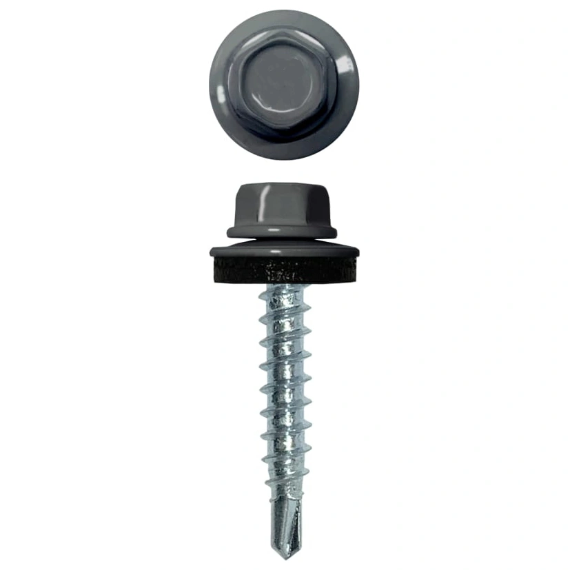 Саморез кровельный RAL 7024, серый графит, 5,5х19 мм (70 шт) купить в отделе Саморезы кровельные магазина Экономстрой