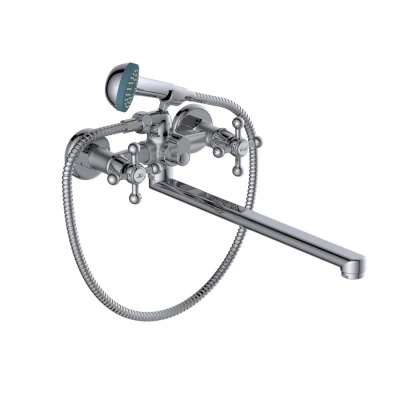 Смеситель для ванны и душа Gota Rocio с 2-мя рукоятками и изливом L-35 см, хром (арт. 123130-GR) купить в отделе магазина Экономстрой