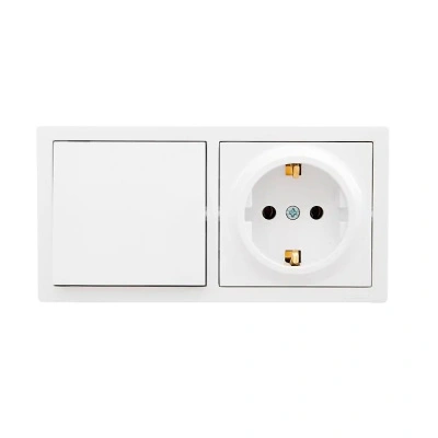 Выключатель 1- клавишный и розетка 1- местная Lezard Leto с заземлением, белый купить в отделе магазина Экономстрой