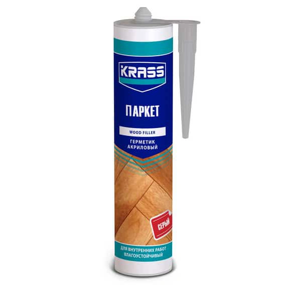 Герметик по дереву Krass, акриловый, серый, 300 мл купить в отделе Герметики магазина Экономстрой