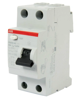 Устройство защитного отключения (УЗО) ABB FH202, 2P, 63А, 30мA, тип AC, 2CSF202004R1630 купить в отделе магазина Экономстрой