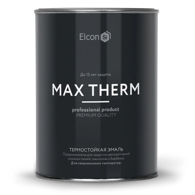 Эмаль термостойкая Elcon, черная, 1000°C, 0,8 кг