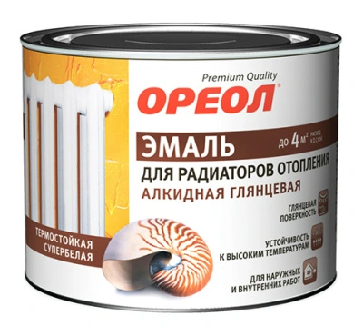 Эмаль для радиаторов отопления Ореол, алкидная глянцевая 3 кг