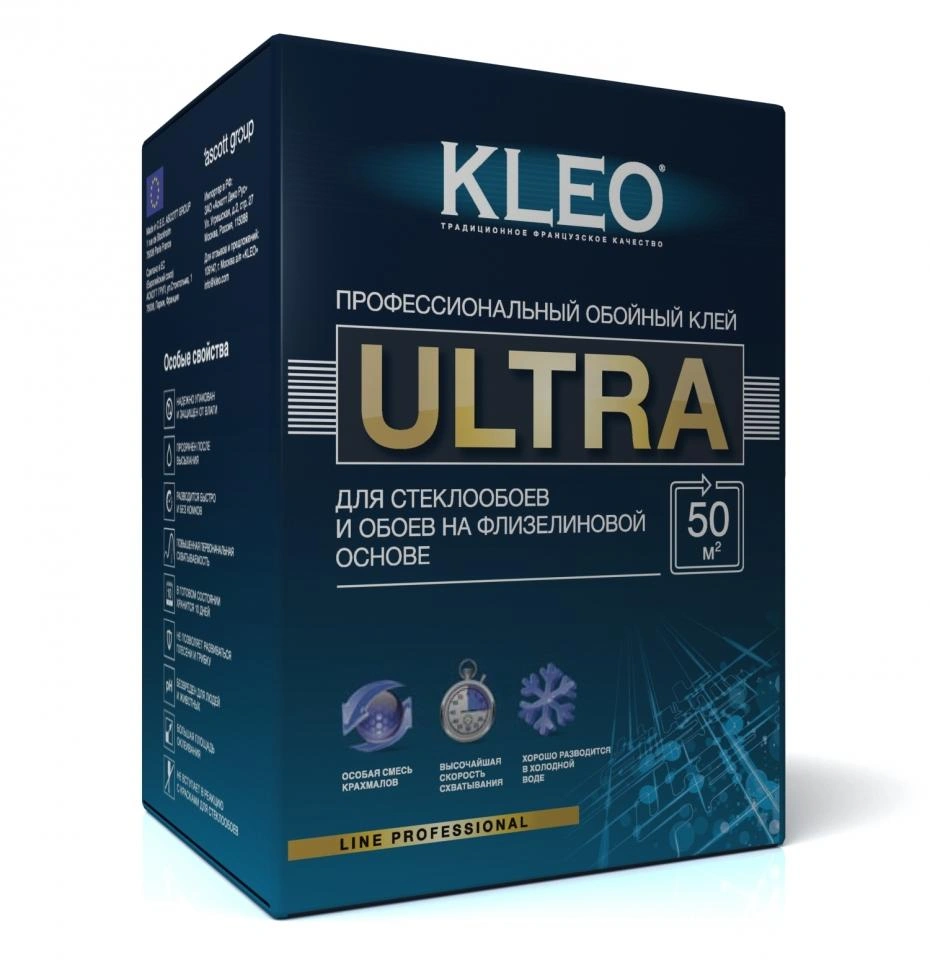 Клей для стеклообоев KLEO ULTRA (50 м2/500 гр.) от магазина Экономстрой