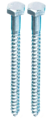 Болт сантехнический с шестигранной головкой Стройбат DIN 571, оцинкованный, 6х100 мм (2 шт) купить в отделе магазина Экономстрой