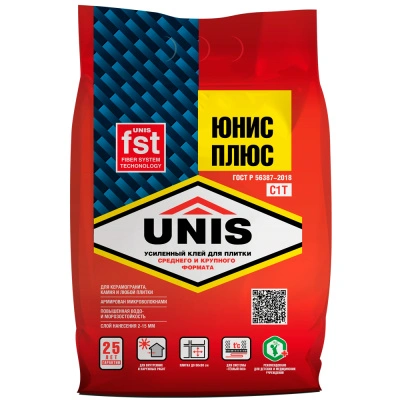 Клей для плитки Unis Плюс, 5 кг купить в отделе магазина Экономстрой