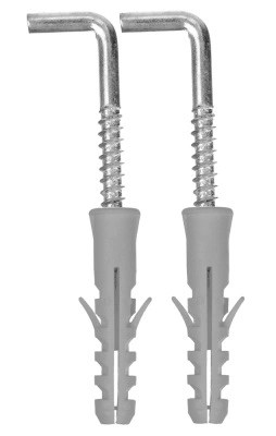 Крюк Г-образный Стройбат с дюбелем, оцинкованный, 6 мм (6 шт) купить в отделе магазина Экономстрой
