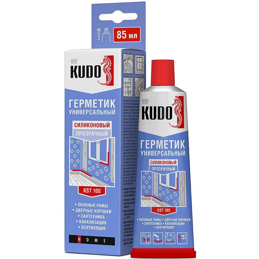 Герметик силиконовый Kudo, KSТ-100, универсальный, прозрачный, 85 мл купить в отделе Герметики магазина Экономстрой