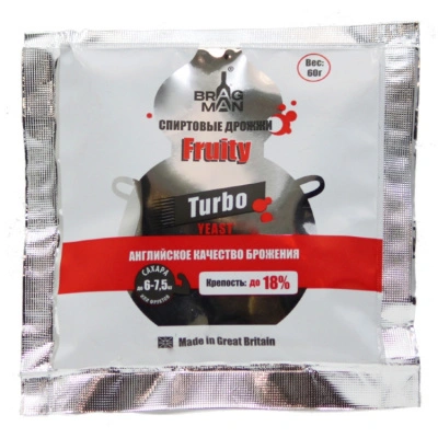 Спиртовые дрожжи Bragman &quot;Fruity Turbo&quot;, 60 г a01725