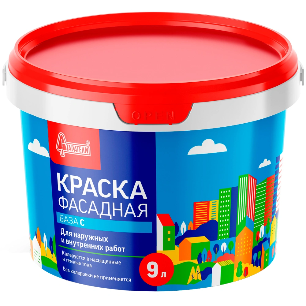 Краска акриловая Старатели Фасадная База С, супербелая, 9 л купить в отделе Фасадные магазина Экономстрой