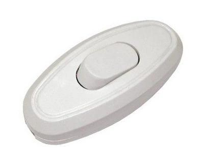 Переключатель на шнур, с белой клавишей, белый (А106) купить в отделе магазина Экономстрой