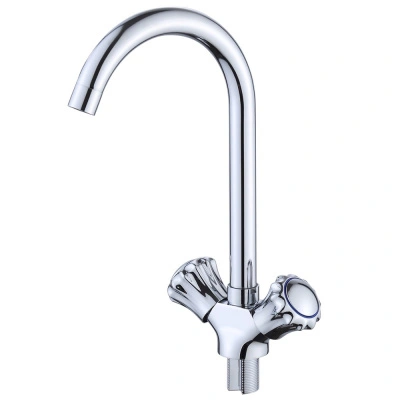 Смеситель для кухни с высоким изливом SMV GROUP нержавеющая сталь, хром купить в отделе магазина Экономстрой