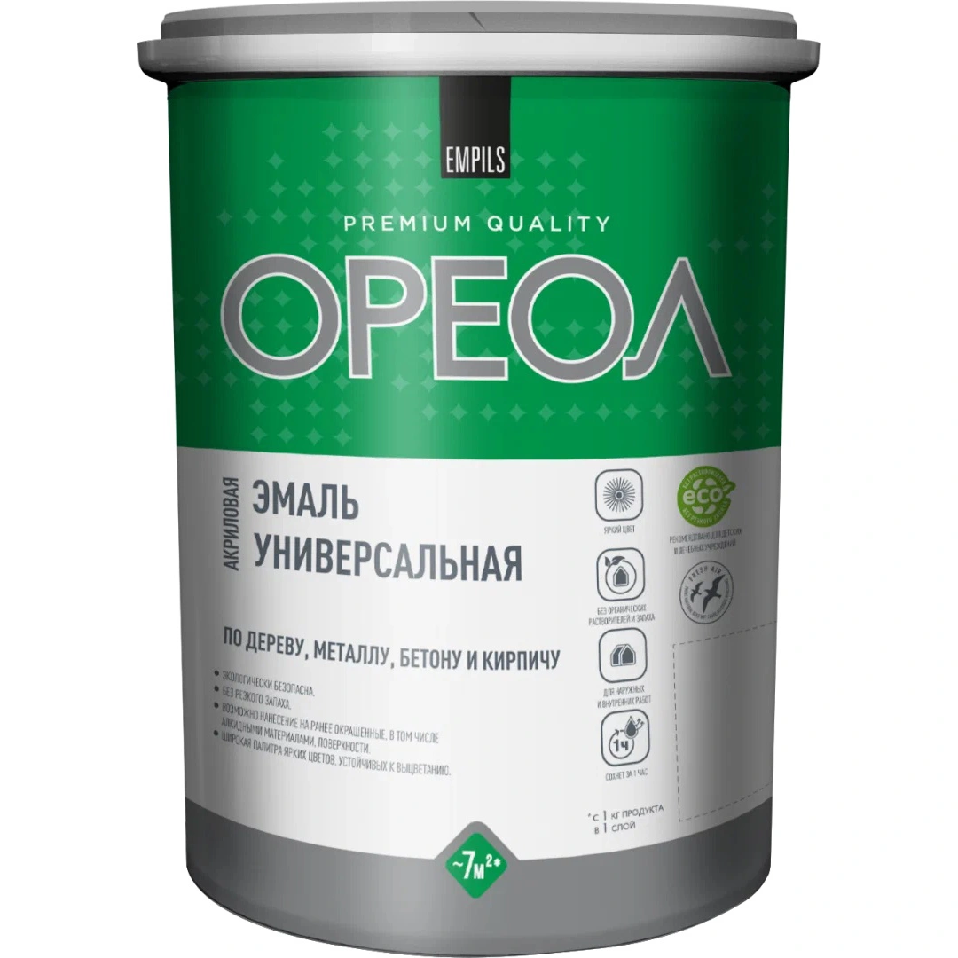 Эмаль акриловая Ореол глянцевая, красная, 1 кг купить в отделе По ржавчине магазина Экономстрой