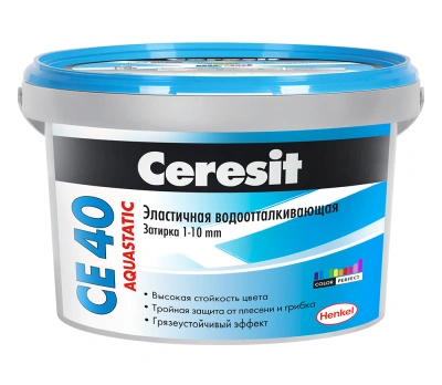 Затирка Ceresit CE 40 Aquastatic №01, белая, 2 кг купить в отделе магазина Экономстрой