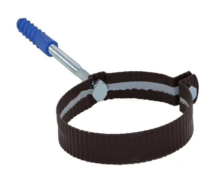 Хомут для крепления труб металлический 100 мм, шоколадно-коричневый RAL 8017 купить в отделе Водосточные системы магазина Экономстрой