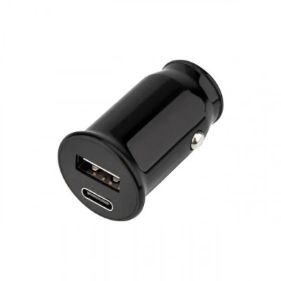 Автозарядка в прикуриватель Rexant (АЗУ), черная, 2.4 A, USB-A+USB-C