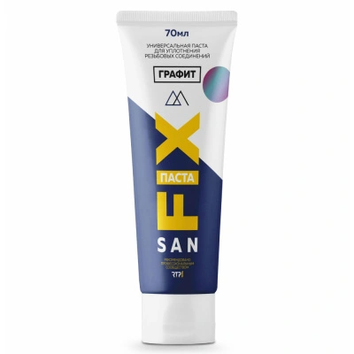 Паста универсальная SanFIX, для уплотнения резьбовых соединений, графит, 70 мл