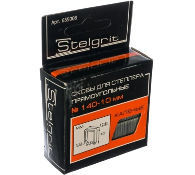 Скобы каленые, для мебельного степлера, тип 140 10x1,2 мм, 1000 шт./уп. "Stelgrit" купить в отделе магазина Экономстрой