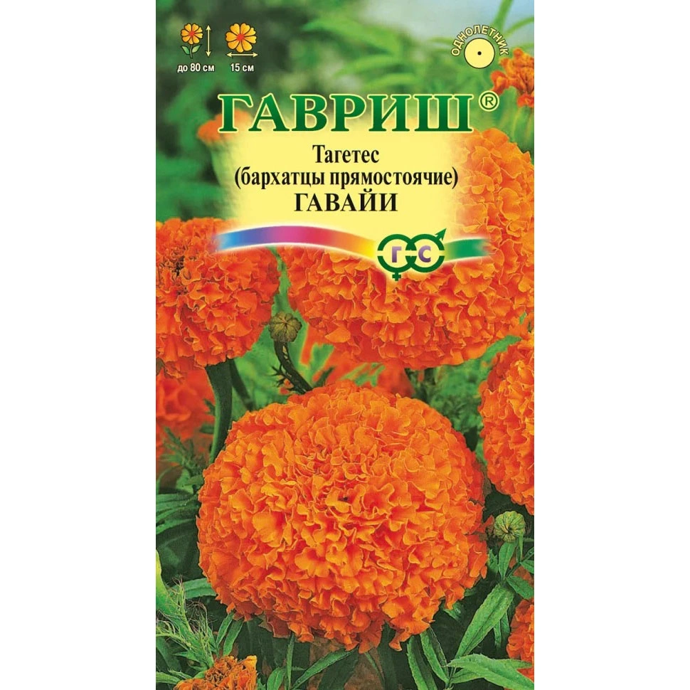 Семена Гавриш Бархатцы прямостоячие (тагетес) Гавайи, 0,3 гр. купить в отделе Семена цветов магазина Экономстрой