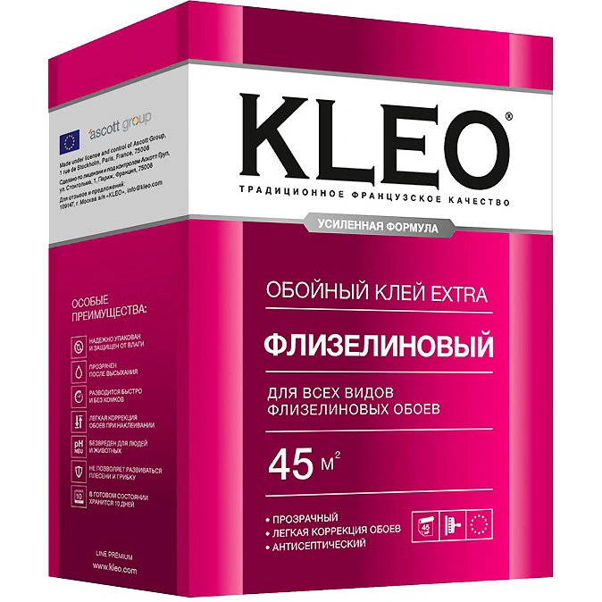 Клей для флизелиновых обоев Kleo Extra 45, 320 г купить в отделе Клей для обоев магазина Экономстрой