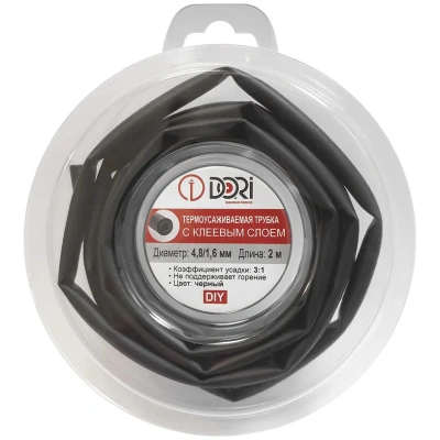 Термоусадочная трубка Dori, ТТК 4,8/1,6 ролик L=2 м, чёрный купить в отделе магазина Экономстрой