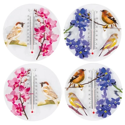 Термометр оконный Park, цветы и птицы, (-30/+50), 2 дизайна, на присосках купить в отделе магазина Экономстрой