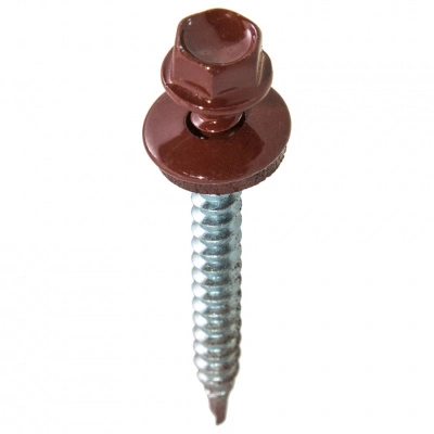 Саморез кровельный Стройбат RAL 3005, темно-красный, 4,8х38/35 мм (250 шт)