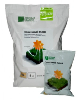 Семена газона Зеленый квадрат СОЛНЕЧНЫЙ, 8 кг купить в отделе магазина Экономстрой