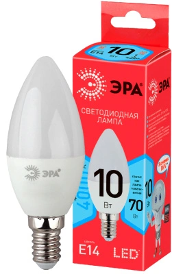 Лампа светодиодная Эра ECO LED свеча матовая smd B35-10W-840-E14 800lm 4000К, Б0032963 купить в отделе магазина Экономстрой