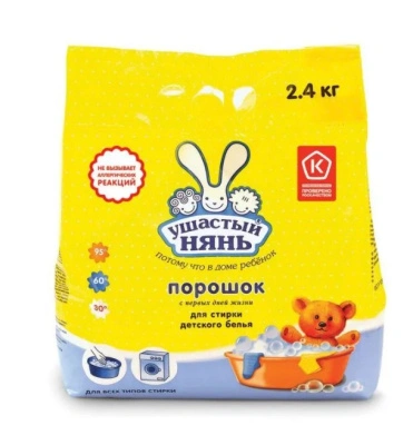 Стиральный порошок детский 2,4 кг НК Ушастый Нянь 09542