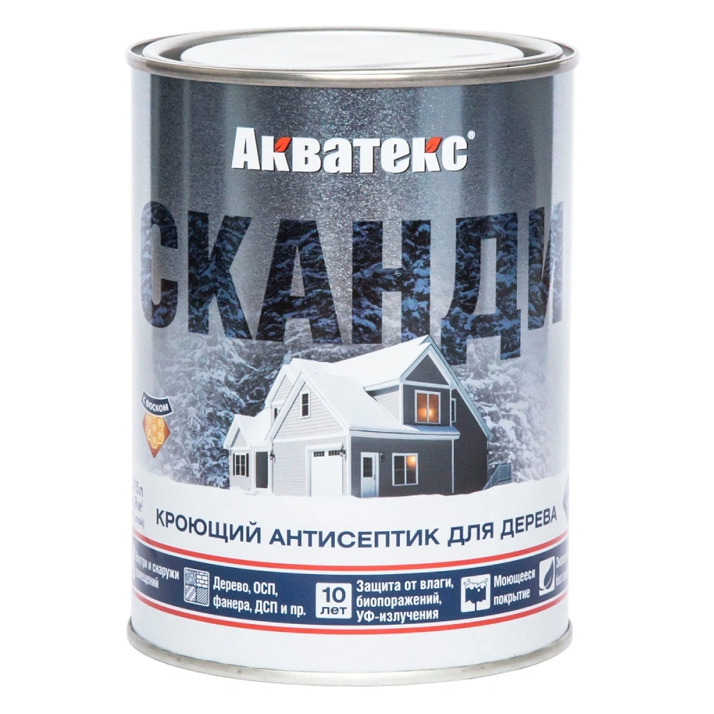 Антисептик кроющий Акватекс, Сканди, лакрица, 0,75 л купить в отделе Декоративные пропитки магазина Экономстрой