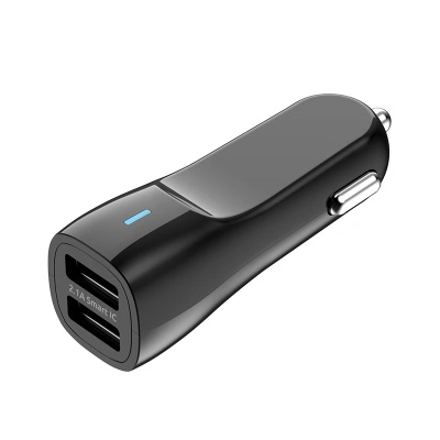 Автозарядка в прикуриватель 2хUSB, 2,1A с индикацией, без шнура, чёрная OLMIO 038633 купить в отделе магазина Экономстрой