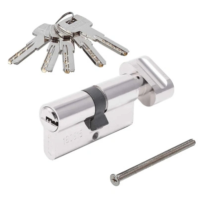 Цилиндровый механизм Apecs SM-60-C-NI, ключ/вертушка, никель