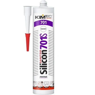 Герметик силиконовый KimTek 701S, санитарный, бесцветный, 280 мл