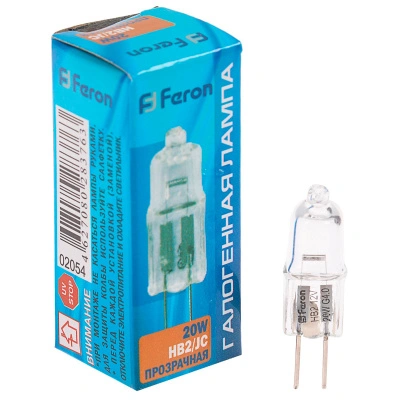 Лампа галогенная Feron G4-JC-20W-12V-Cl 220lm 3000К, 02054