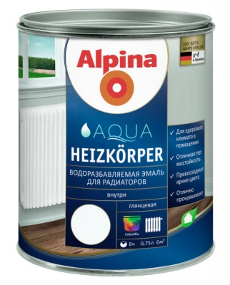 Эмаль Alpina Heizkоerper Agua для труб и радиаторов 0,75 л 537751 